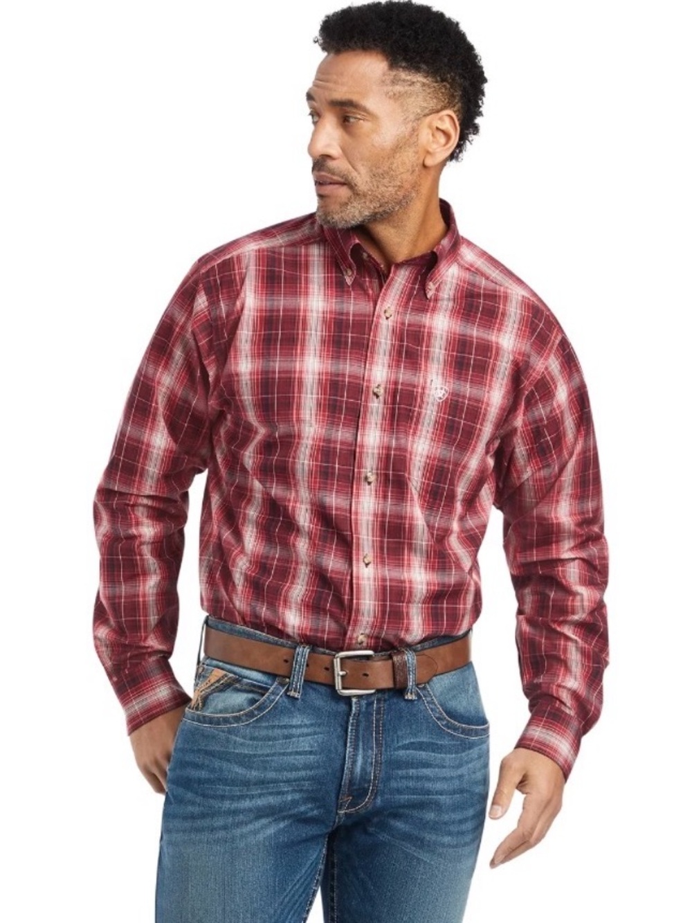 Ariat Mens Pro Series Wagner Fitted Shirt Rio Red S NEW